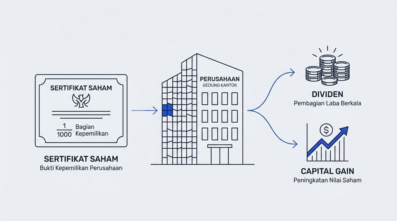 Ilustración del concepto de propiedad de acciones de una empresa
